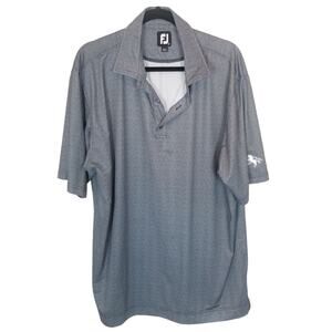 FootJoy Mens Golf Polo Shirt XL Stretch Active Wicking Athletic Pullover Dotted